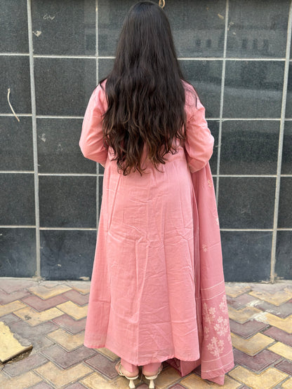 Gulmohar Mulmul Cotton kurta Set with dupatta