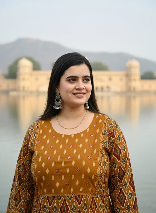 Breathable & Stylish Ikkat Cotton Kurti