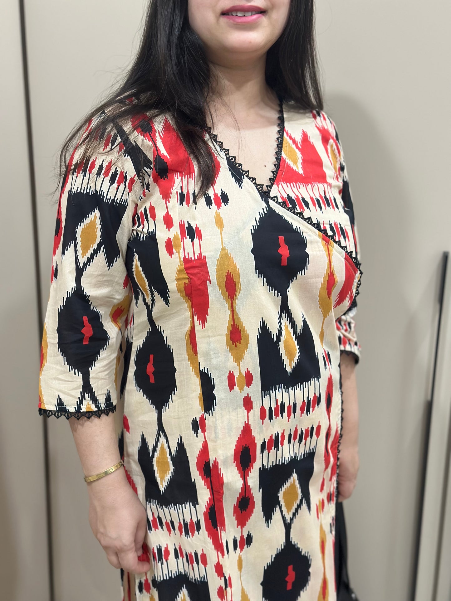 Breathable & Stylish Ikkat Print Cotton Kurti