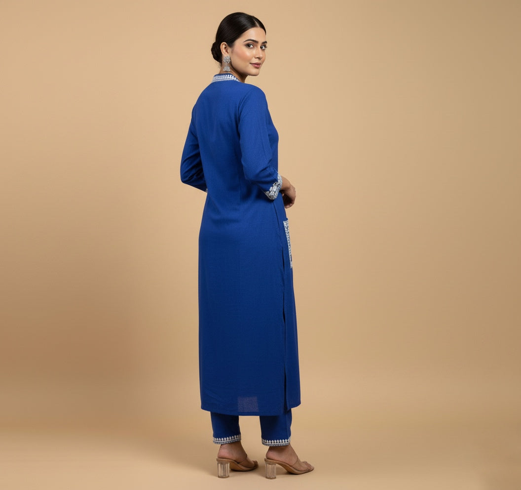Amayra Cotton Flex Blue kurta Set