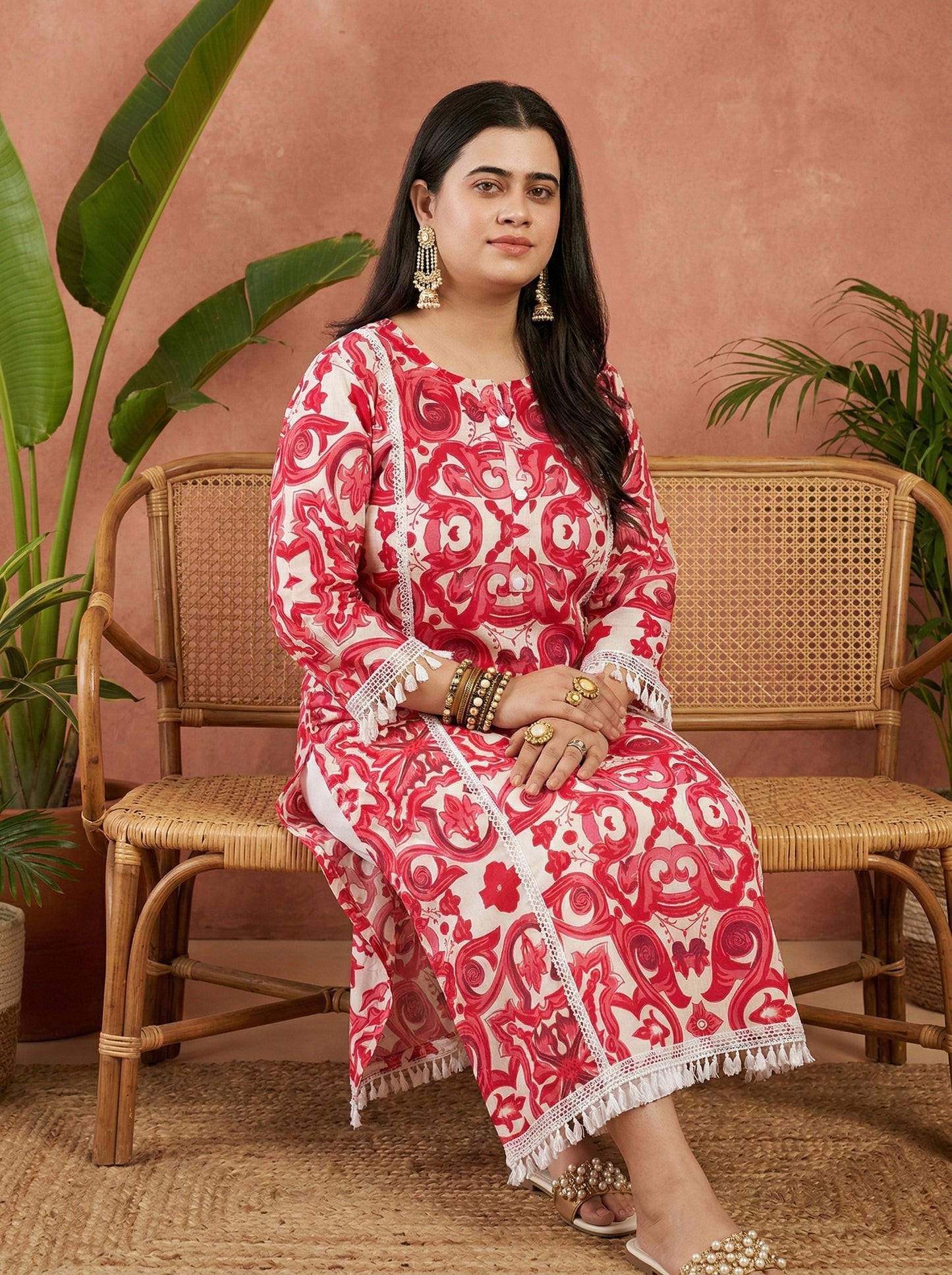 Airy Cotton kurti for women pink