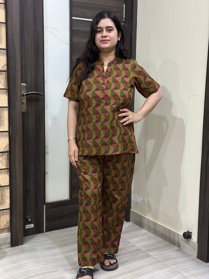 Noor Premium cotton night wear cord set