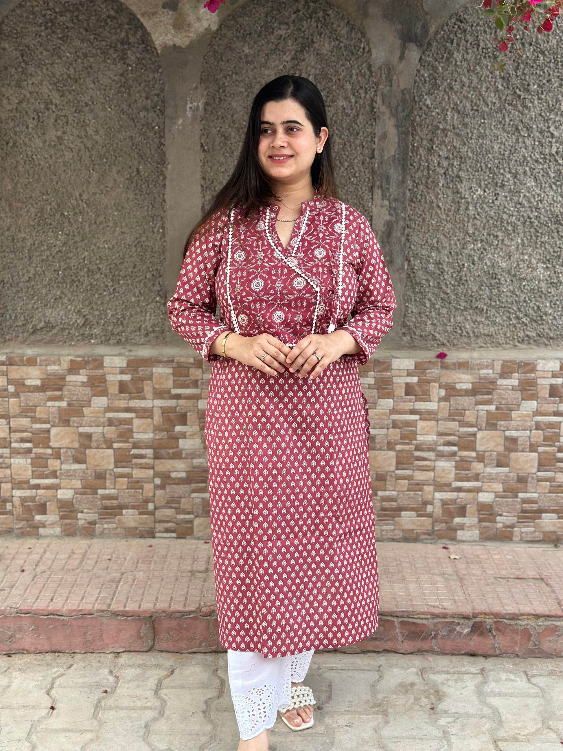 Airy Cotton kalamkari Kurti for women - Vijay Laxmi