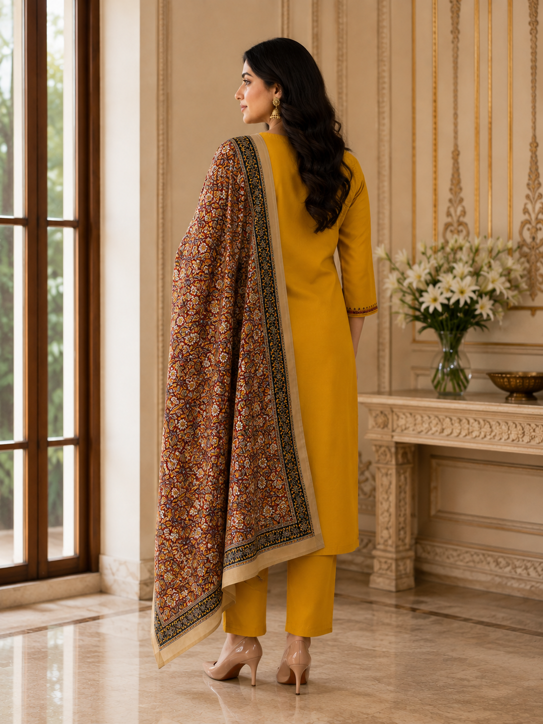 Mehar Cotton Kurta Set for Women Yellow