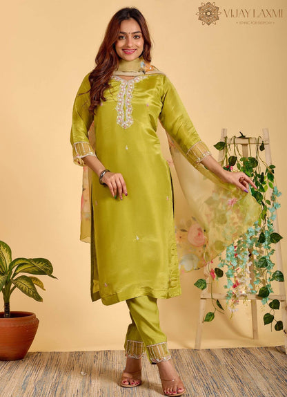 Modal Shimmer Silk Suit - Vijay Laxmi