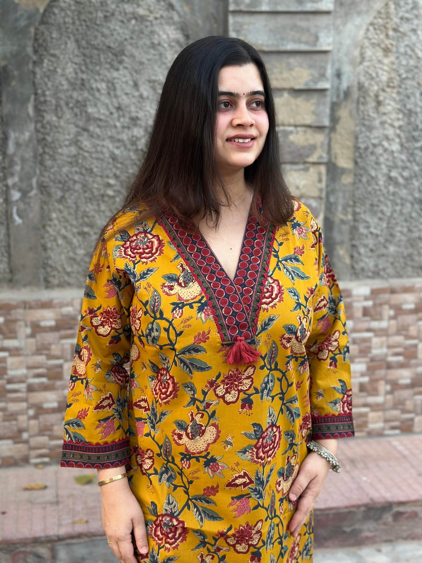 Airy Cotton kalamkari kurti for women - Vijay Laxmi