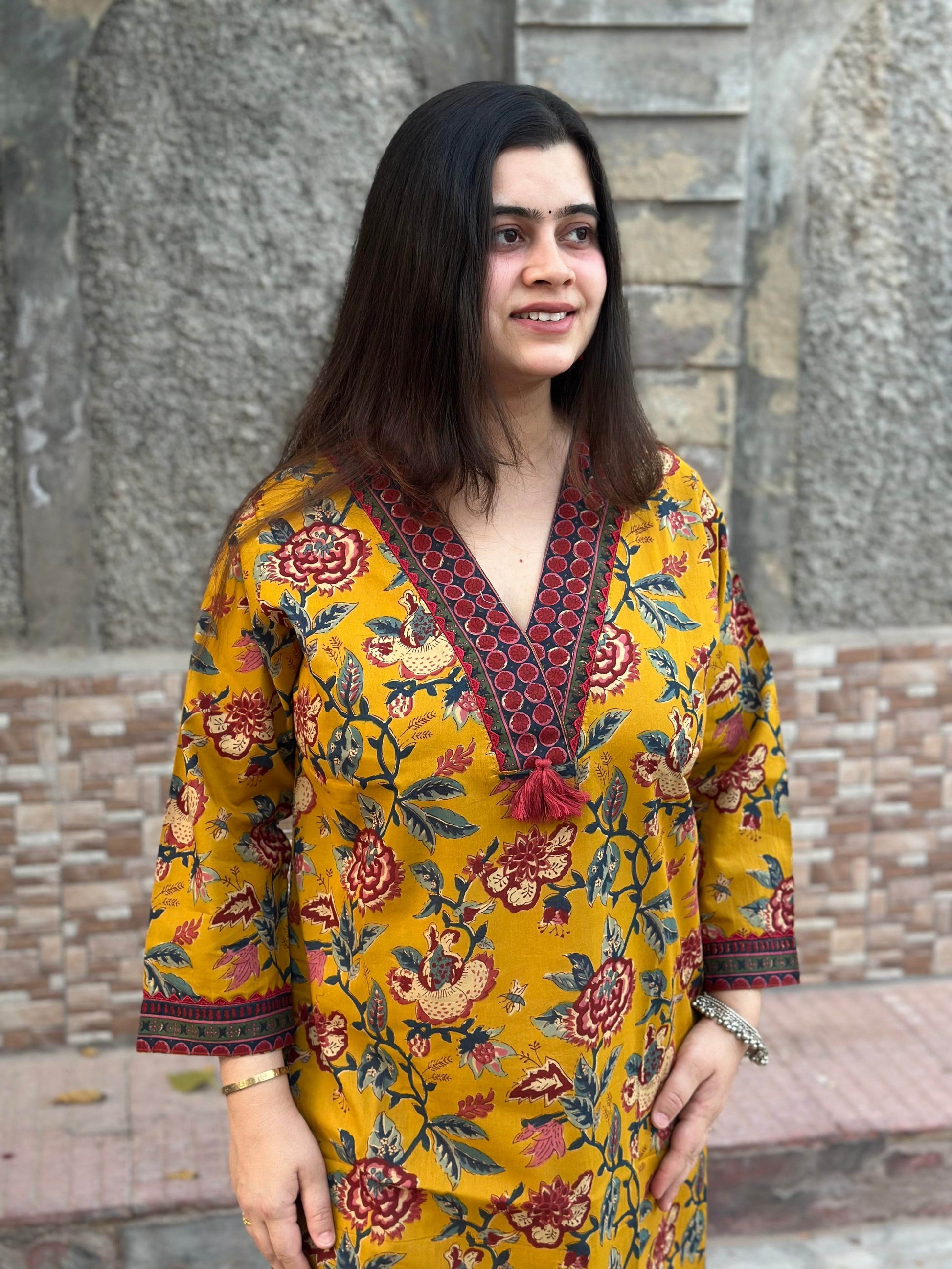 Airy Cotton kalamkari kurti for women - Vijay Laxmi