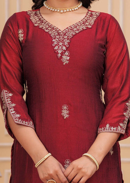 Maharani Dola Silk Suit - Vijay Laxmi