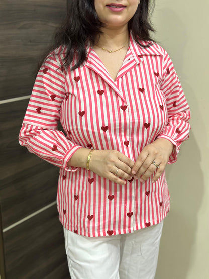 Pure cotton strips shirt