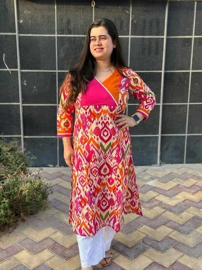 Airy Cotton Ikkat kurti for women