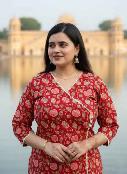 Airy Cotton Long Kurti floral