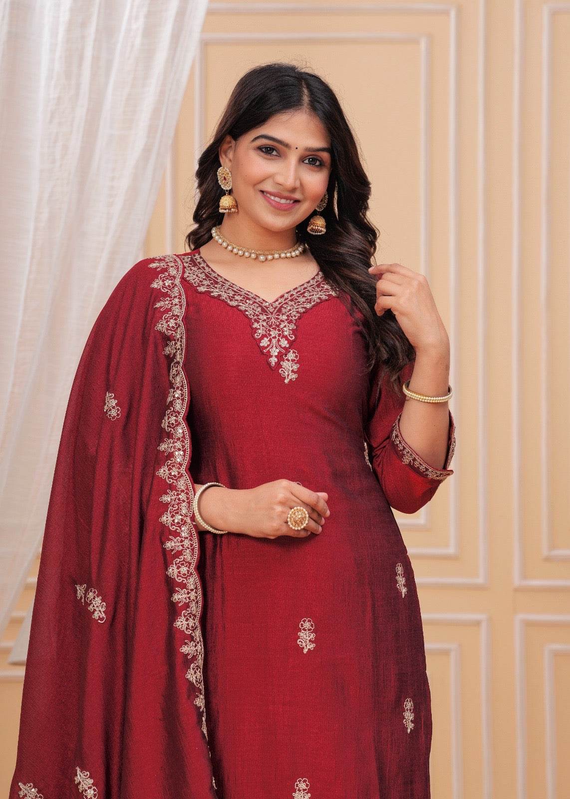 Maharani Dola Silk Suit - Vijay Laxmi