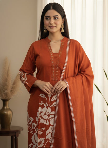 Premium Cotton kurta set for women with dupatta