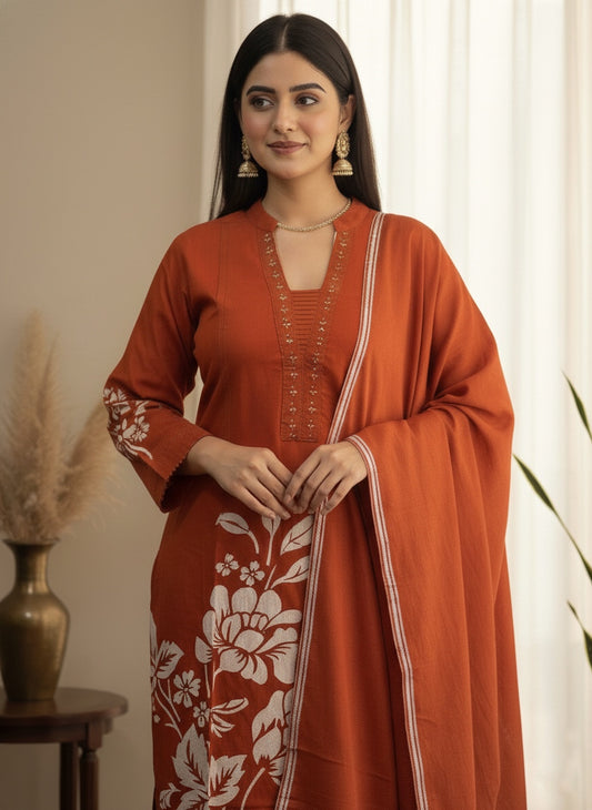 Premium Cotton kurta set for women with dupatta