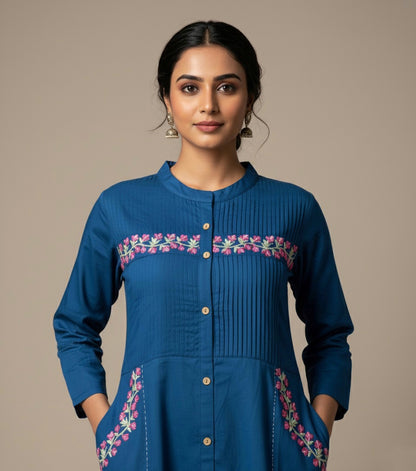 Amayra Cotton Flex Blue kurta Set