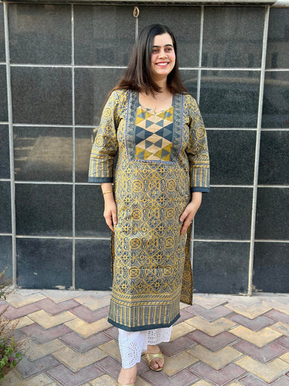 Airy Bagru Cotton Kurti for women - Vijay Laxmi