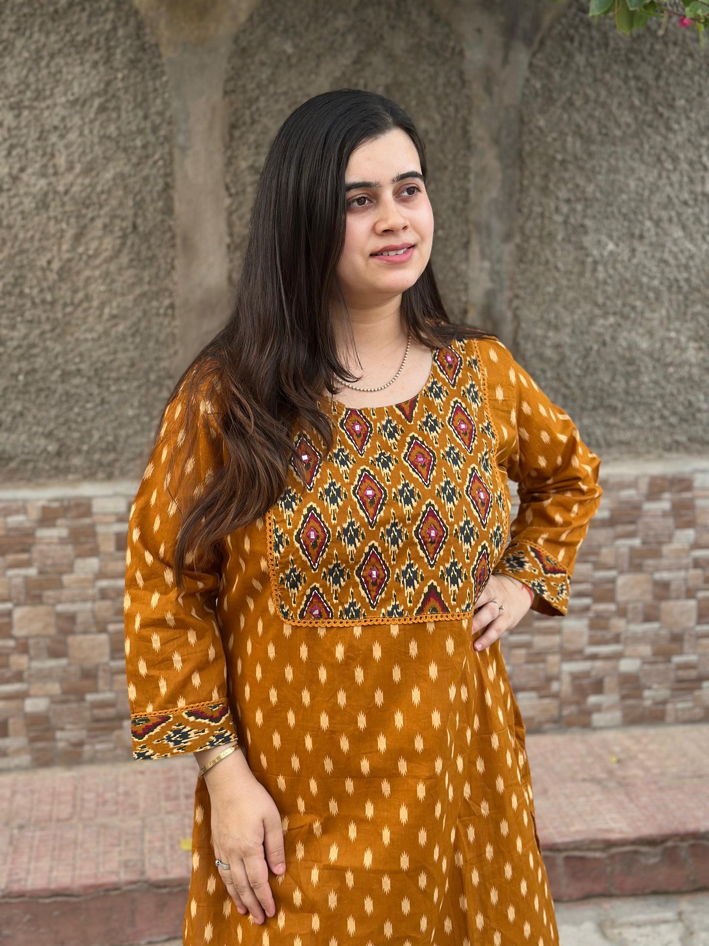 Breathable & Stylish Ikkat Cotton Kurti
