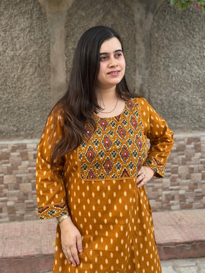 Breathable & Stylish Ikkat Cotton Kurti
