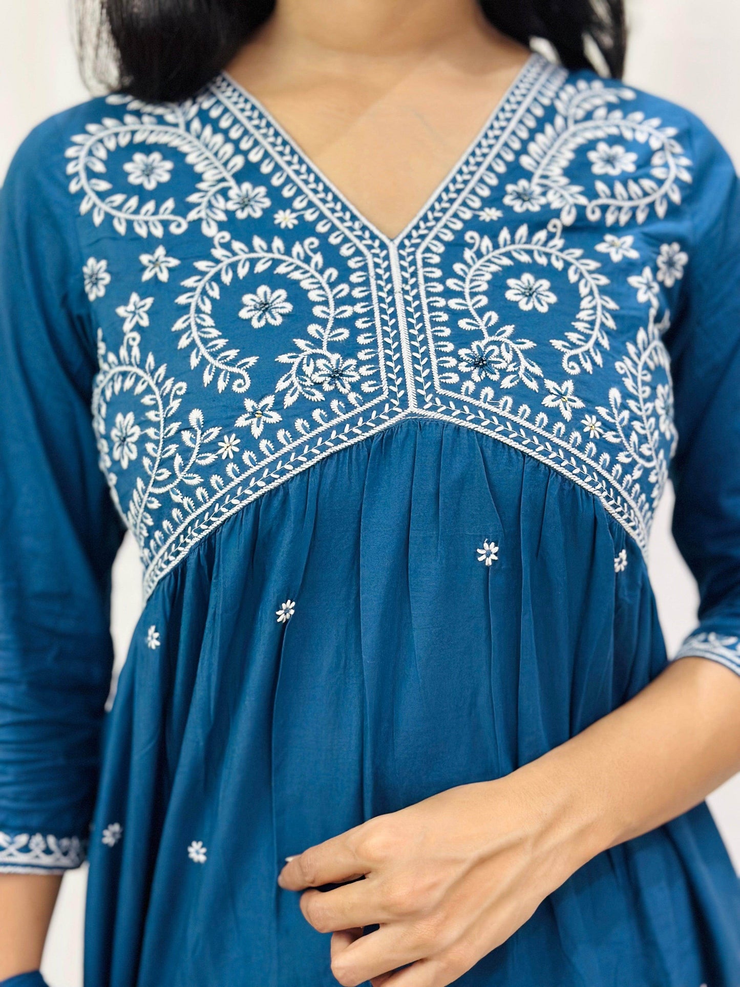 Mul Mul Cotton Suit For Women BLU - Vijay Laxmi