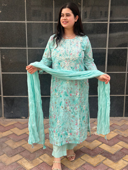 Jasmine Cotton kurta Set with dupatta