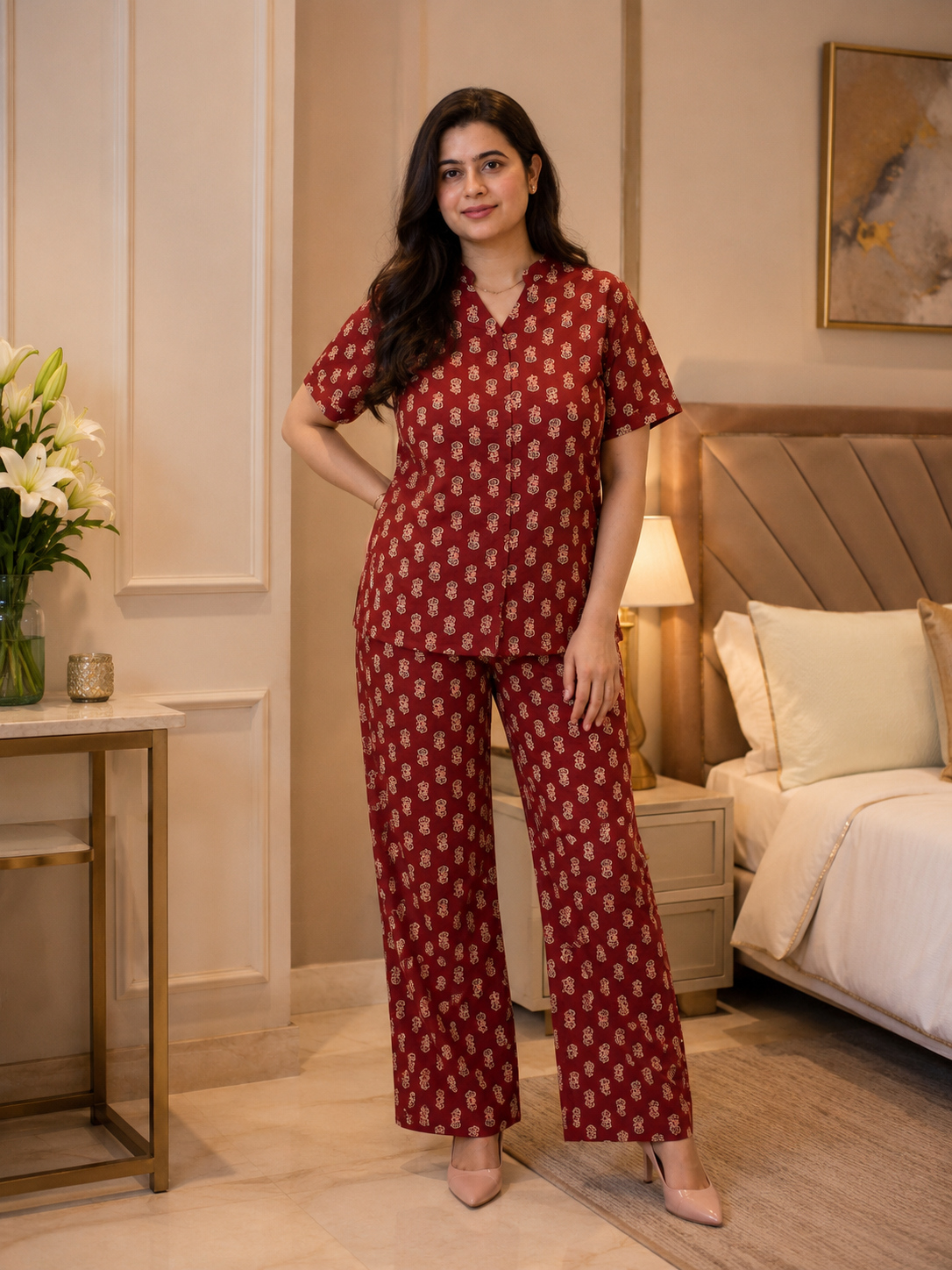 Noor Premium cotton night wear cord set