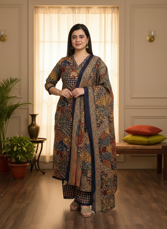 Cotton kurta set for women with dupatta