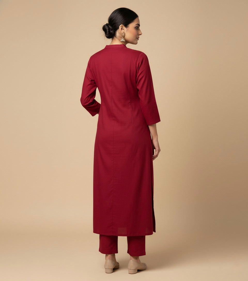 Amayra Cotton Flex Red kurta Set