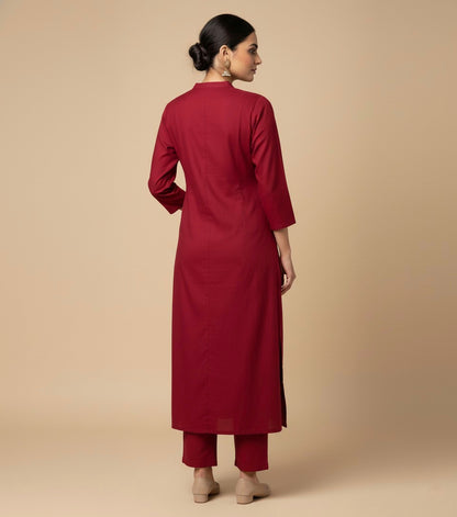 Amayra Cotton Flex Red kurta Set