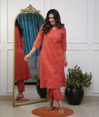 Cotton Chikankari kurta Set