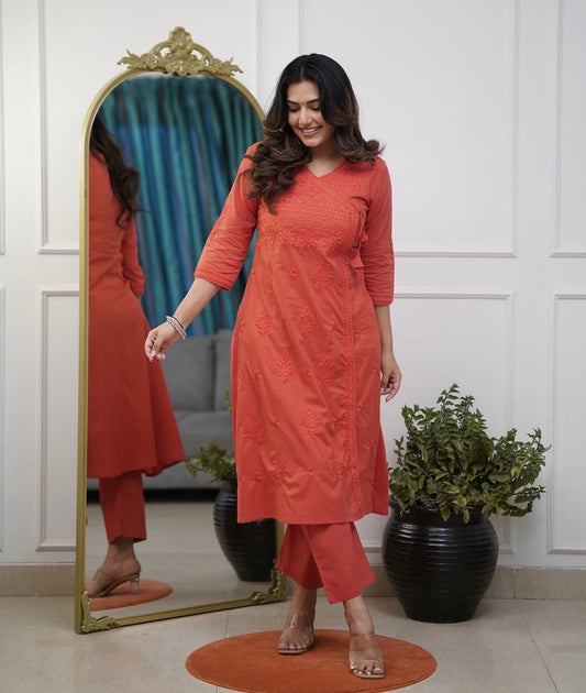 Cotton Chikankari kurta Set