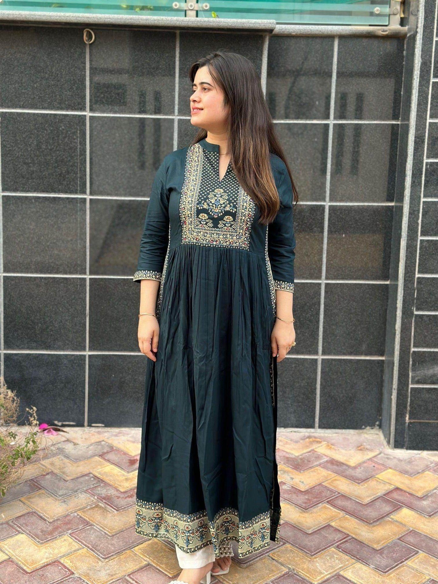 A-Line kurti greyish - Vijay Laxmi
