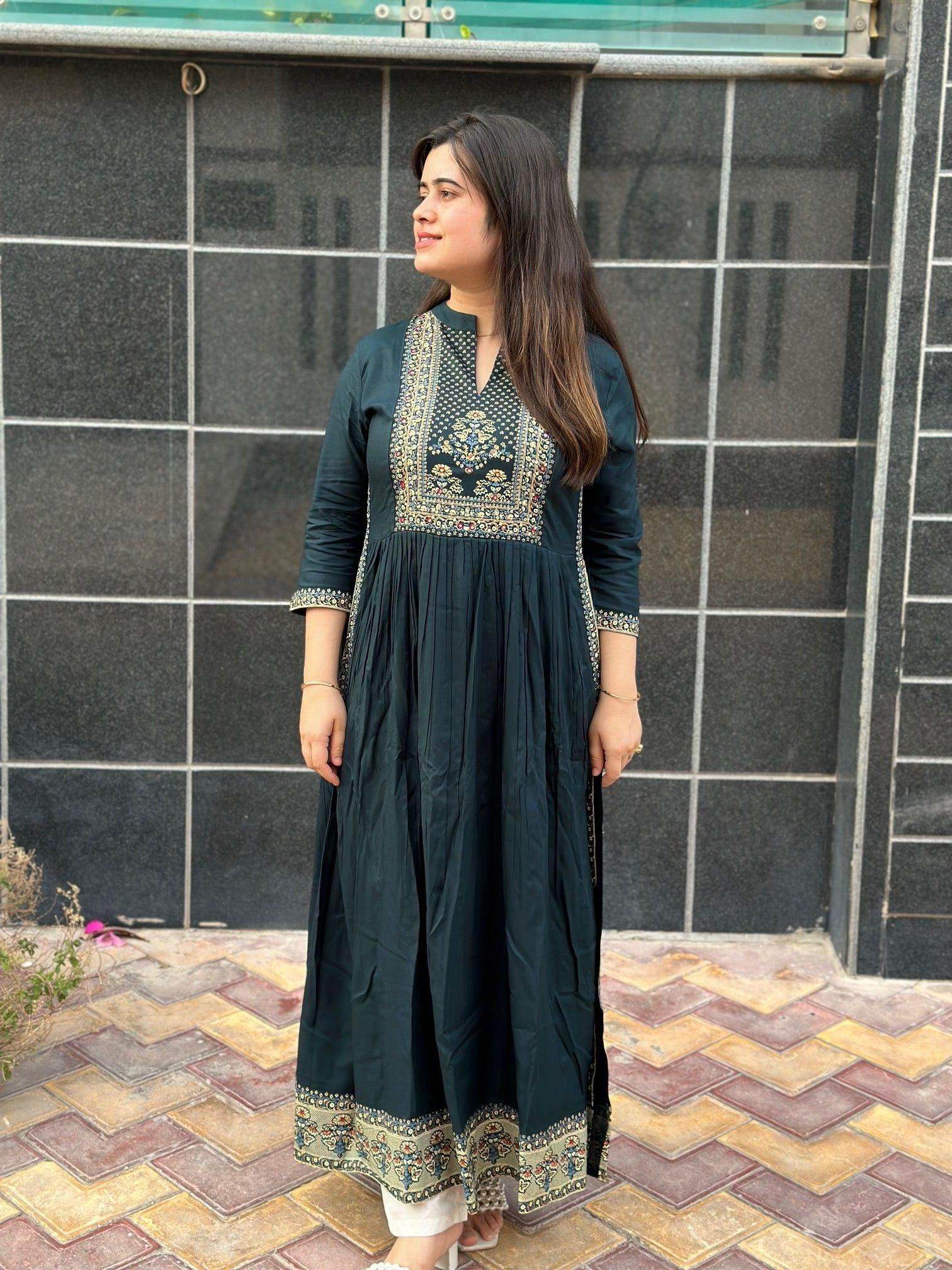 A-Line kurti greyish - Vijay Laxmi