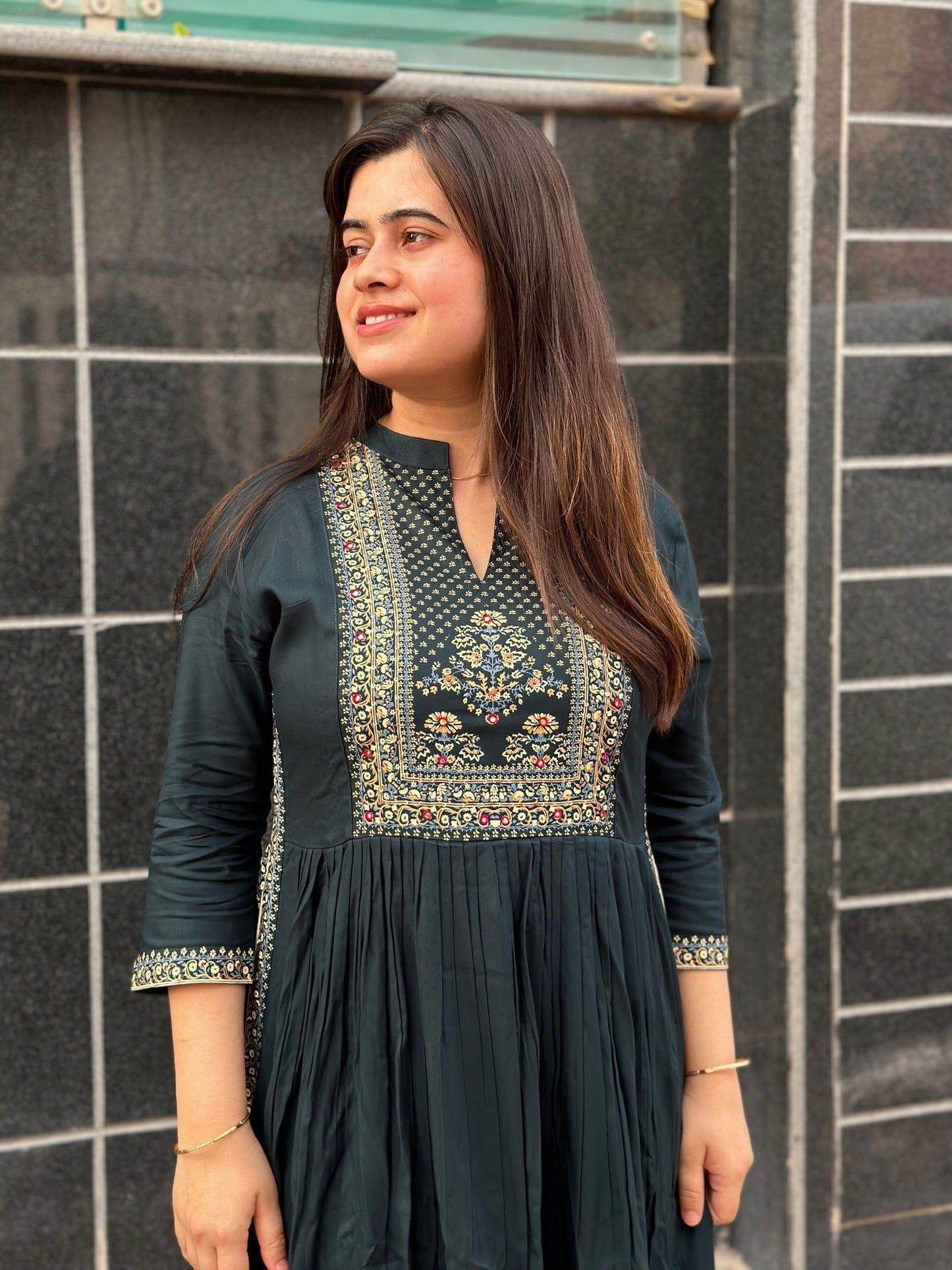 A-Line kurti greyish - Vijay Laxmi