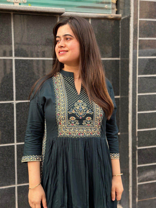 A-Line kurti greyish - Vijay Laxmi