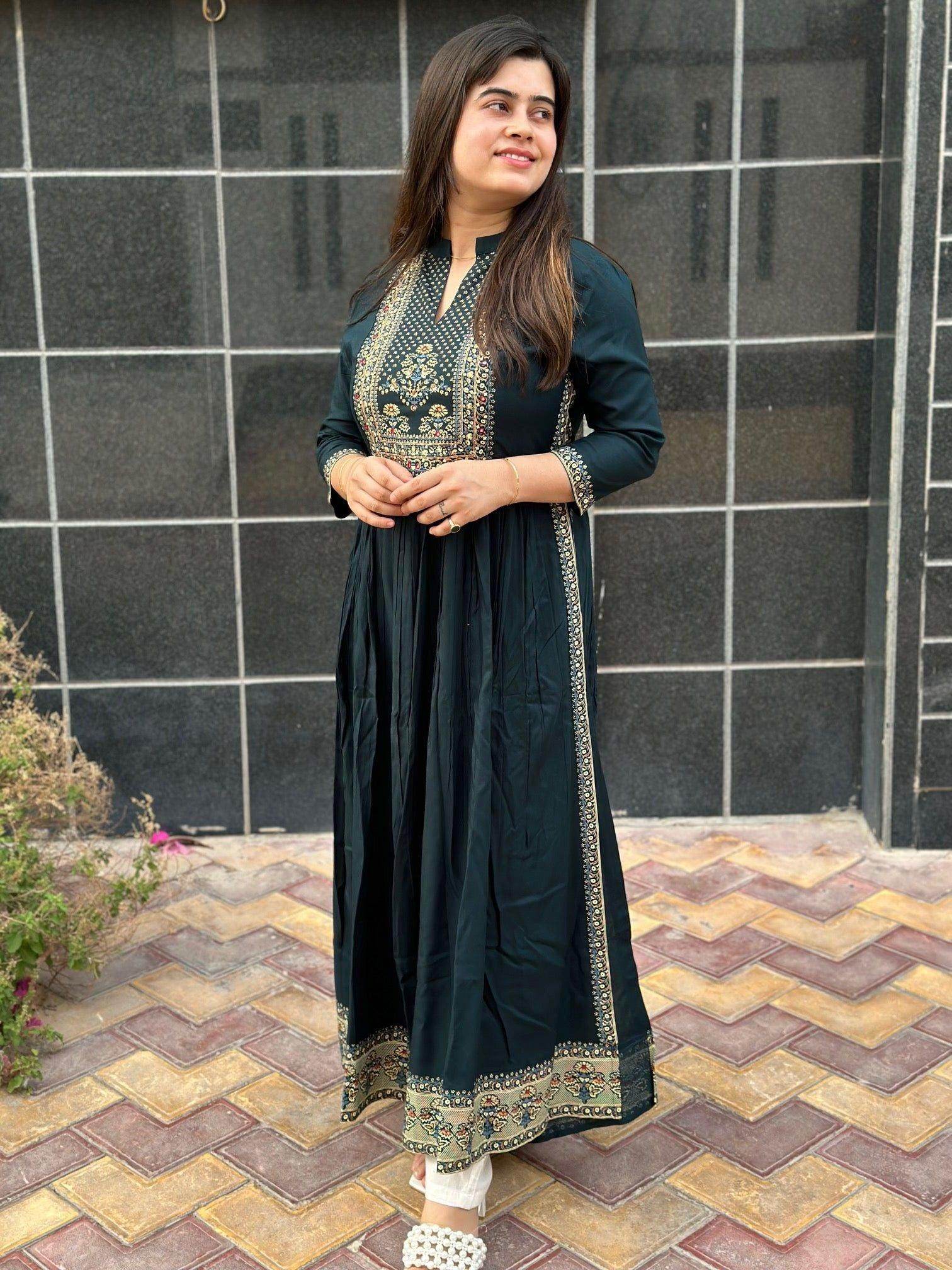 A-Line kurti greyish - Vijay Laxmi