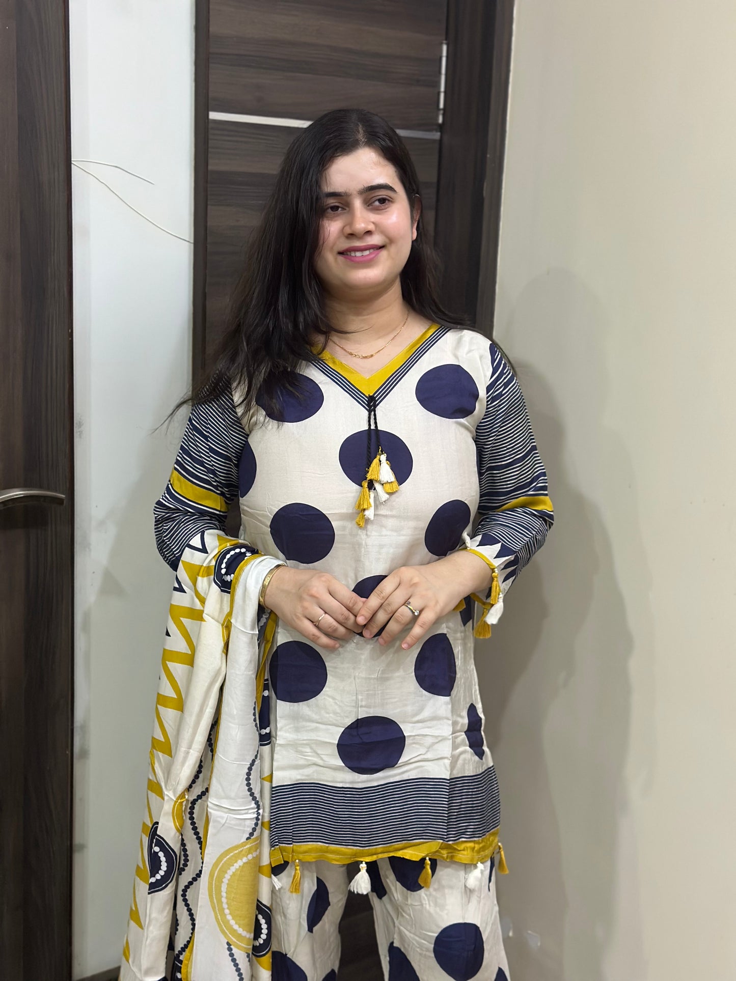 Anami festive modal kurta set with farshi salwar & dupatta
