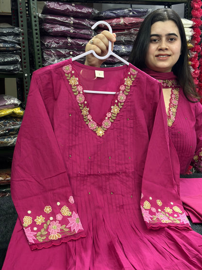 Luxury Soft Cotton kurta set for women with dupatta