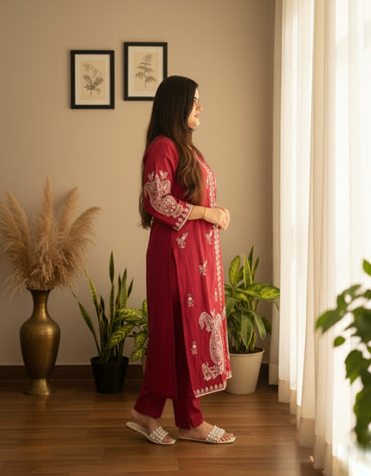 Cotton Chikankari kurta Set