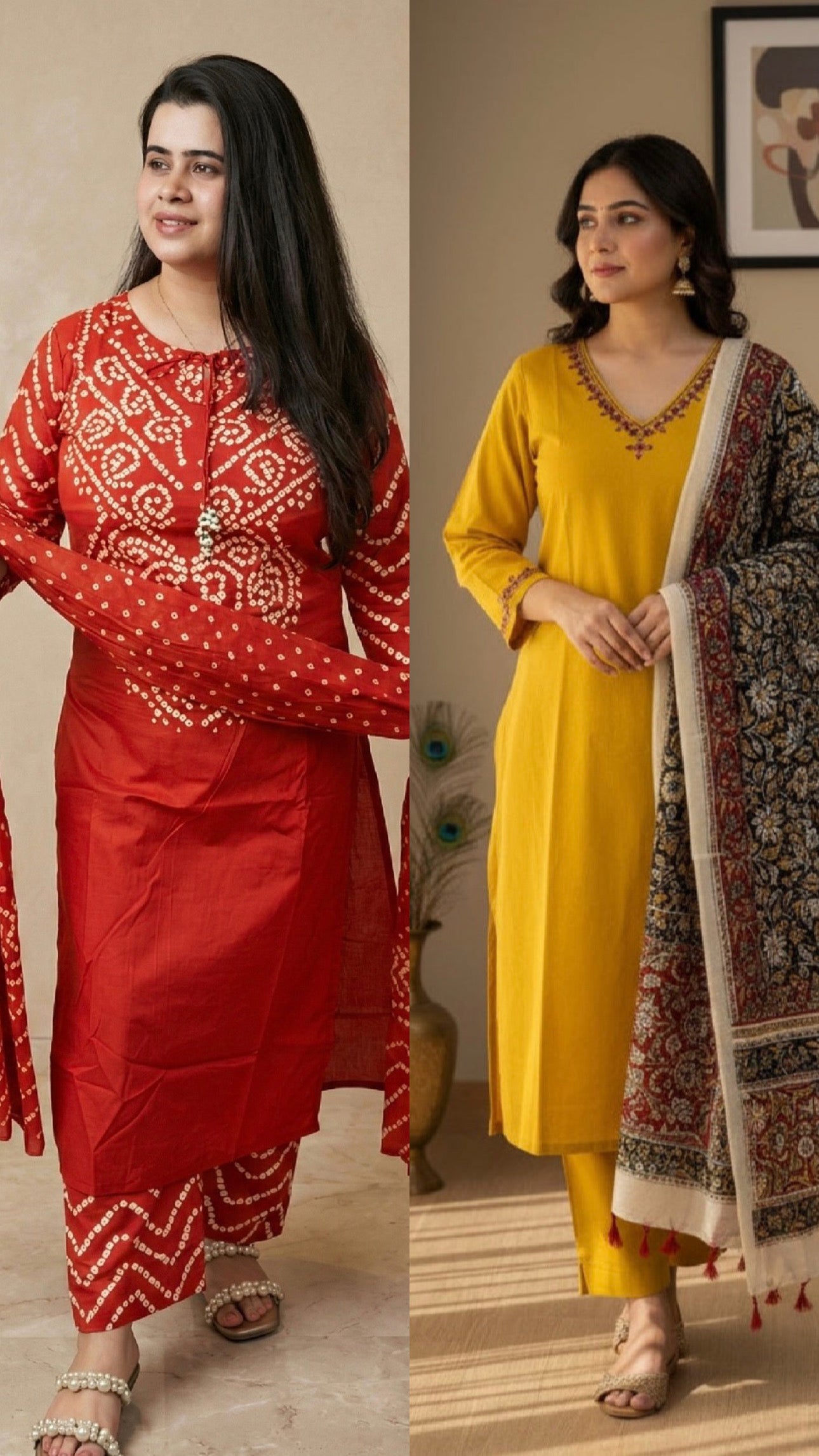 Suit set combo of two yellow and orange