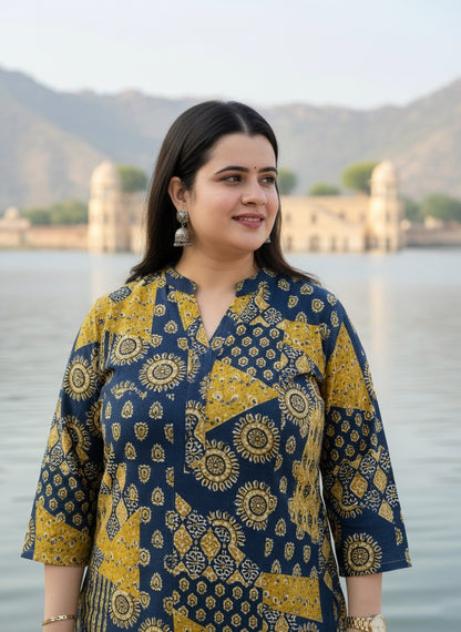 Kalamkari Charm- Handcrafted Heritage Cotton Kurti