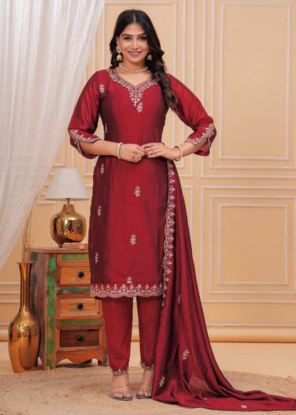 Maharani Dola Silk Suit - Vijay Laxmi