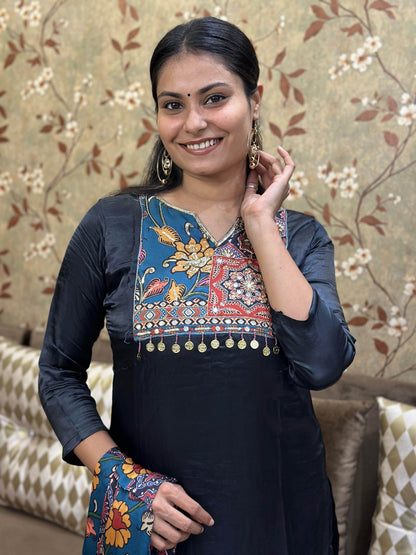 Phulkari Silk suit - Vijay Laxmi