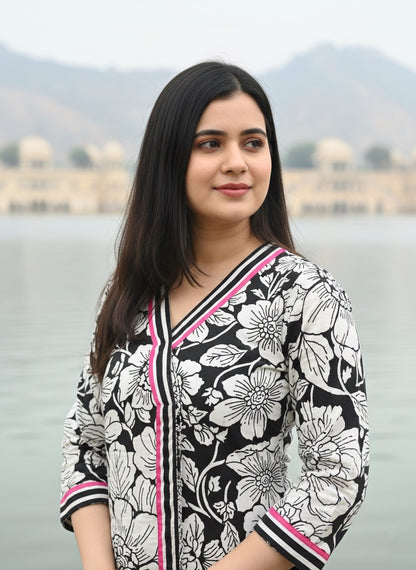 Airy Cotton Kurti for women black