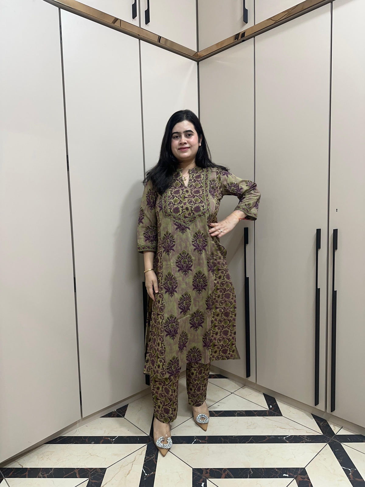 Nazakat Cotton kurta set for women purple