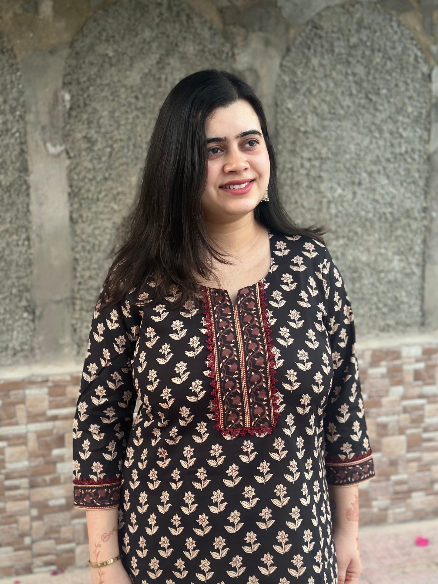 Airy cotton Dabu kurti for women