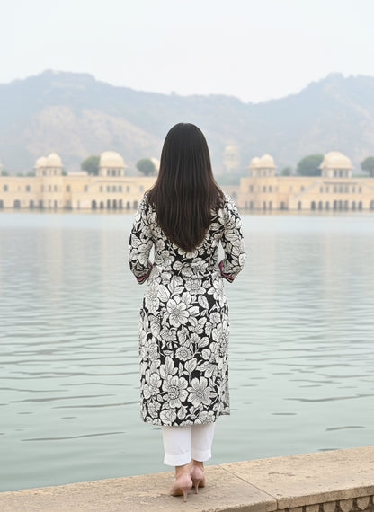 Airy Cotton Kurti for women black