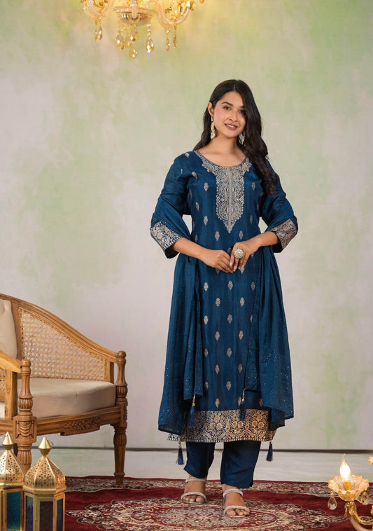 Banarasi Silk Suit Set for Women - Vijay Laxmi