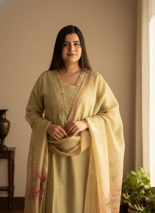 Modal Shimmer Silk Suit