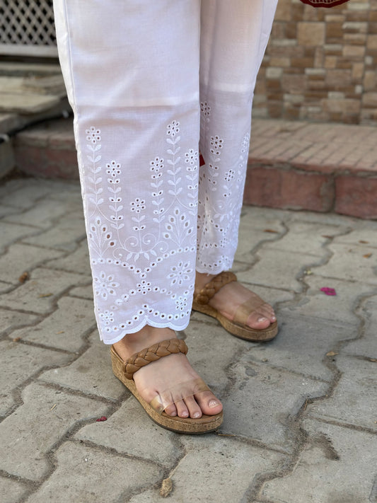 Cotton chikankari hakuba pants