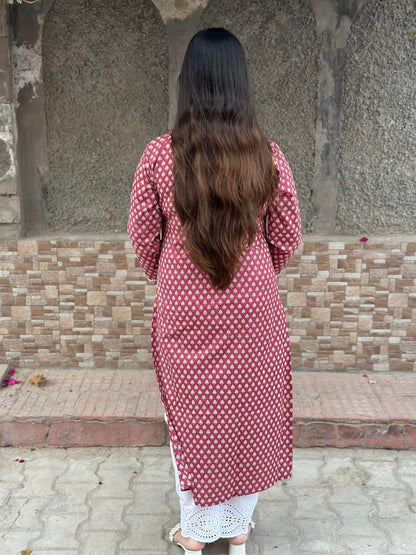 Airy Cotton kalamkari Kurti for women - Vijay Laxmi